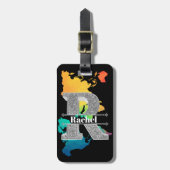 Rイニシャルパーソナライズされたシルバーモノグラムあなたの名前 ラゲッジタグ (正面縦)