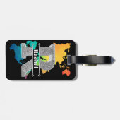 Rイニシャルパーソナライズされたシルバーモノグラムあなたの名前 ラゲッジタグ (裏面横)