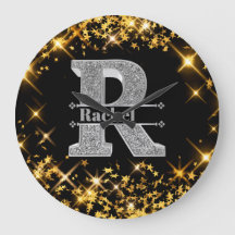 Rイニシャルパーソナライズされたシルバーモノグラムあなたの名前