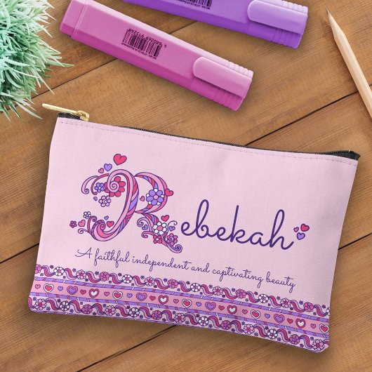 Rガールズペンシルケースで始まるレベカの名前 アクセサリーポーチ