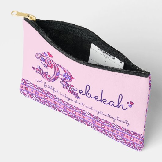 Rガールズペンシルケースで始まるレベカの名前 アクセサリーポーチ (見開き)