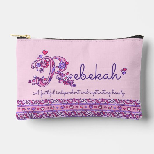 Rガールズペンシルケースで始まるレベカの名前 アクセサリーポーチ (正面)