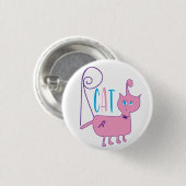 Rキャットクラシックラウンドステッカー 缶バッジ (正面&裏面)