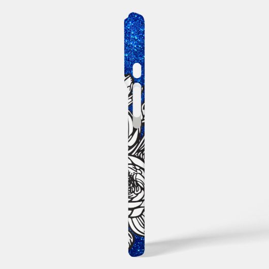 Rパーソナライズされた文字のエレガントフローラグリッター Case-Mate iPhoneケース (裏面 / 左)