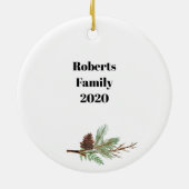 Rモノグパーソナライズされたラムオーナメント セラミックオーナメント (裏面)