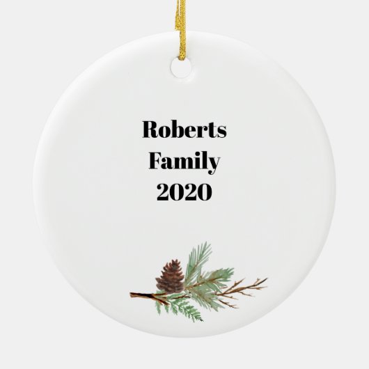 Rモノグパーソナライズされたラムオーナメント セラミックオーナメント (裏面)