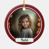 Rモノグラムパーソナライズされたクリスマスオーナメント セラミックオーナメント (裏面)