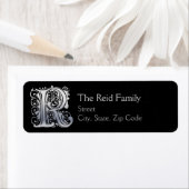 Rモノグラム「シルバーレース」デザインアドレス表 ラベル (インサイチュ)