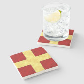 Rロメオ水の色の信号航海の海上の旗 ストーンコースター (横)