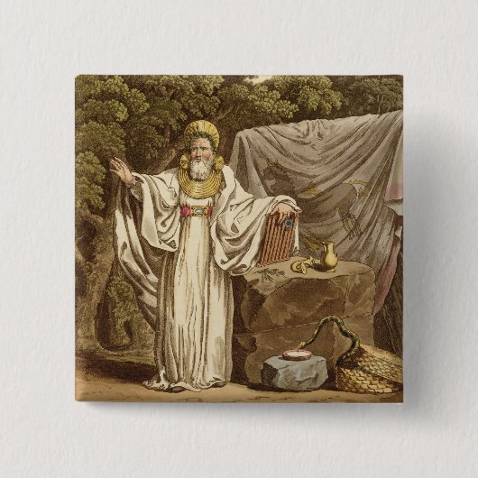 R刻まれる彼の司法習慣のアーチのドルイド教司祭 缶バッジ (正面)