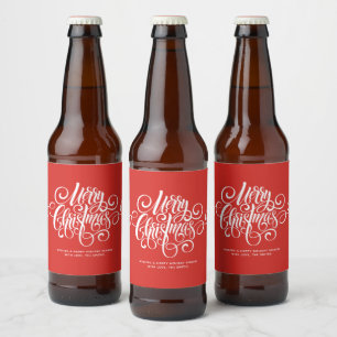 R台本「メリークリスマス」パーソナライズされた ビールラベル