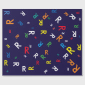 R文字名前をカスタムする-イニシャルカラフル ラッピングペーパー (フラット)