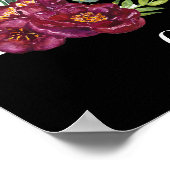 R水彩フローラモノグラムカスタム子供部屋ポスター ポスター (角)