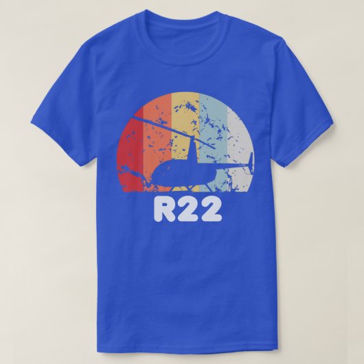 R22商用パイロットレトロヴィンテージヘリコプター Tシャツ (デザイン正面)