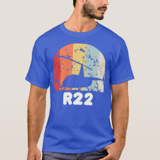 R22商用パイロットレトロヴィンテージヘリコプター Tシャツ