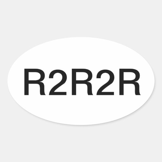 R2R2Rのステッカー 楕円形シール (正面)