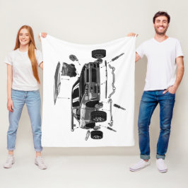 R34スカイラインアセンブリ フリースブランケット