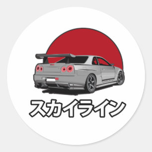 R34スカイラインステッカー ラウンドシール