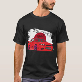 R34スカイライン 日本のスタイル JDMカーアート Tシャツ