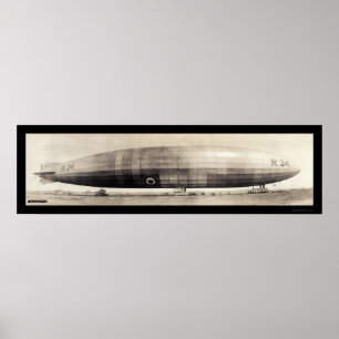 R34 Dirigible Blimp Photo 1910 ポスター