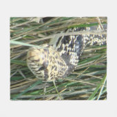 R4ブルスネークin the Grass フリースブランケット (正面(横))