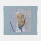 R5コットンテールラビットインスノー フリースブランケット (正面(横))