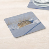 R5コットンテールラビット スクエアペーパーコースター (アングル)