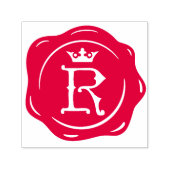 R -アンティークワックスシールゴシック王冠イニシャル文字 セルフインキングスタンプ (デザイン)