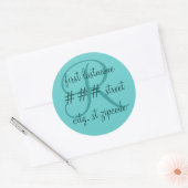 "R"モノグラム差出人住所ラベル – パーソナライズ ラウンドシール (封筒)