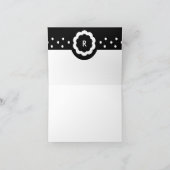 R:: モノグラムRの点々のあるで黒く及び白いメッセージカード ノートカード (内部)