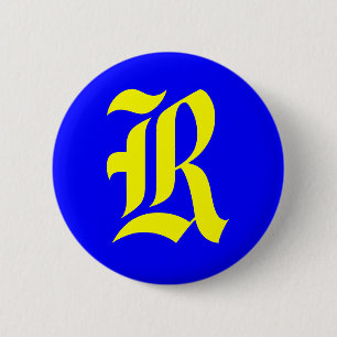 R – 古い英語 缶バッジ