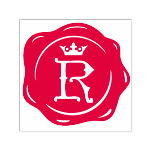 R -旧式なワックスのシールのゴシック様式王冠の大文字 セルフインキングスタンプ