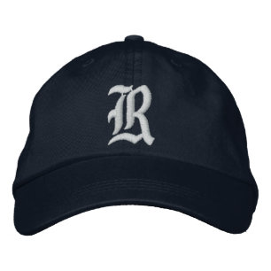 "R"調整可能パーソナライズされた帽子 刺繍入りキャップ