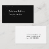 R -黒のZapfinoのイニシャル 名刺 (正面/裏面)