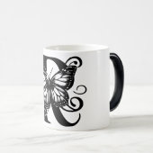 R Alphabet black butterfly モーフィングマグカップ (正面右)