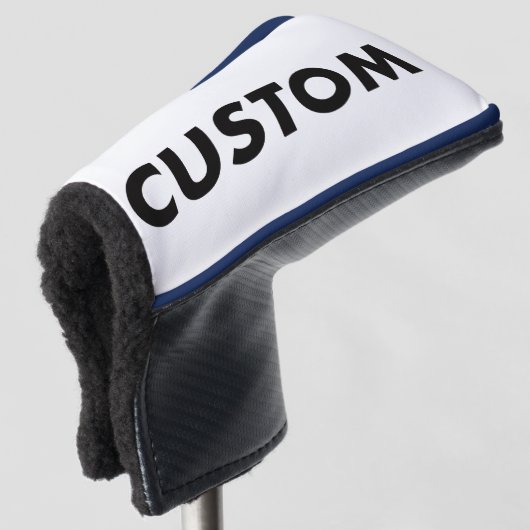 R. BLUE Piping Custom Golf Putter Headcover Blank ゴルフヘッドカバー (3/4 正面)