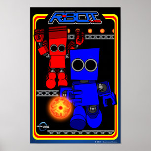R-Bot VS.レトロゲームポスター ポスター