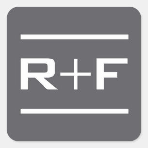R+Fの灰色のステッカー スクエアシール