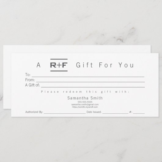 R+Fギフトモダン証書 招待状 (正面/裏面)