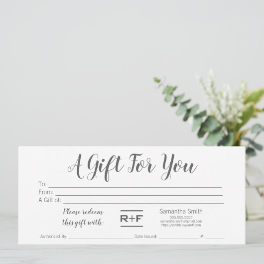 R+Fギフト券 招待状 (スタンド正面)
