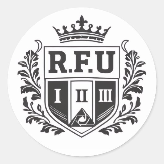 R.F.U Crown Crest Sticker ラウンドシール (正面)