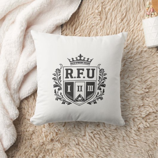 R.F.U Crown Crest Throw Pillow クッション (ブランケット)