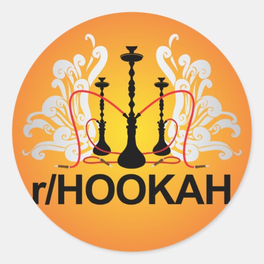 R/Hookahステッカー ラウンドシール (正面)