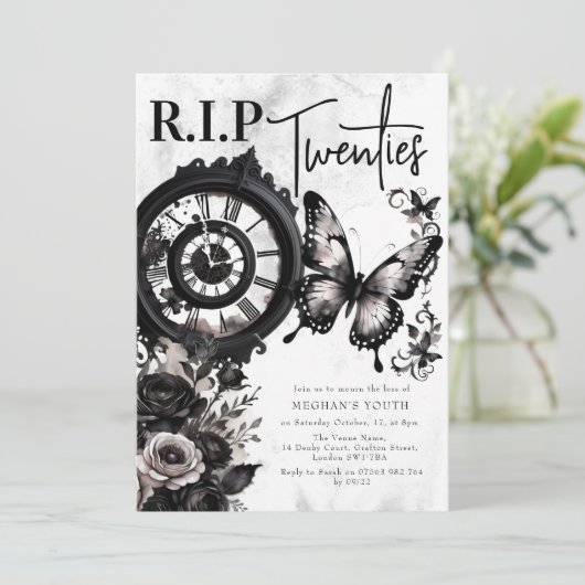 R.I.P20年代 | 30歳の誕生日パーティー 招待状 (スタンド正面)