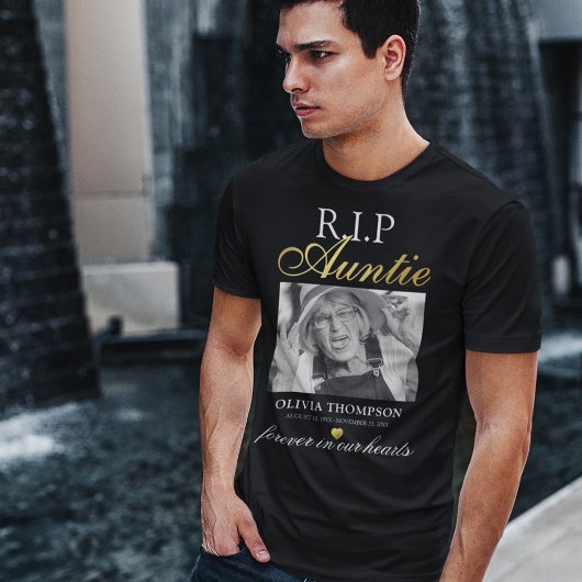 R.I.P おばさん 写真 メモリアル Tシャツ
