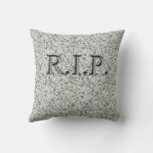 R.I.P.刻フェイクみ花崗岩ヘッドストーン枕 クッション (裏面)
