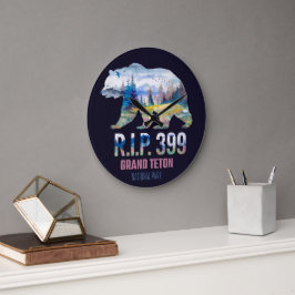 R.I.P. 399ティートンズの女王はクマする ラージ壁時計