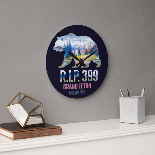 R.I.P. 399ティートンズの女王はクマする ラージ壁時計 (オフィス)