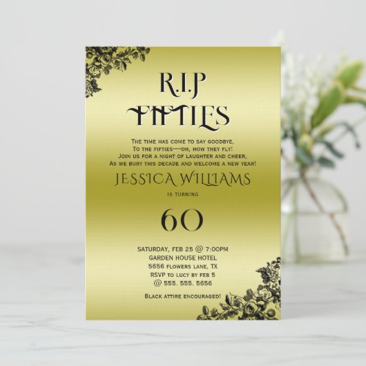 R.I.P. Fifties, Gothic 60th Birthday  招待状 (スタンド正面)