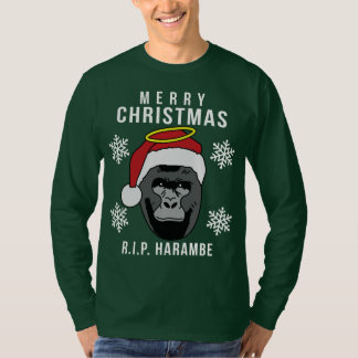R.I.P. Harambeの醜いクリスマスのセーター Tシャツ